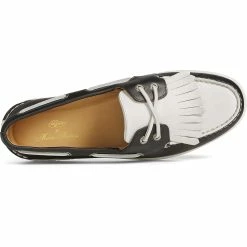Sperry Top-Sider Men's Sperry X Brooks Brothers Authentic Original™ Kiltie Boat Shoe Black/White -Sperry Top-Sider STS24331 TOP