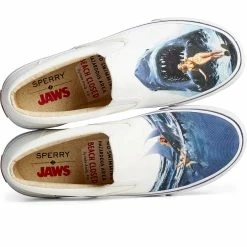 Sperry Top-Sider Men's Sperry X JAWS Striper II Slip On Sneaker White -Sperry Top-Sider STS24461 TOP