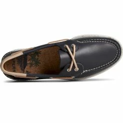 Sperry Top-Sider Men's Authentic Original™ Veg Re-Tan Leather Boat Shoe Navy -Sperry Top-Sider STS25187 TOP
