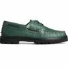 Sperry Top-Sider Men's Sperry X Malbon Authentic Original™ 3-Eye Croc Boat Shoe Green -Sperry Top-Sider STS25221 000