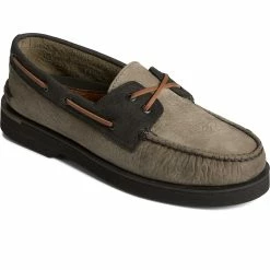 Sperry Top-Sider Men's Authentic Original™ PLUSHWAVE™ Double Sole Tumbled Boat Shoe Olive -Sperry Top-Sider STS25287