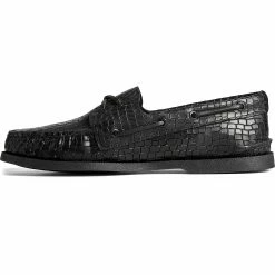 Sperry Top-Sider Men's Authentic Original™ Croc Embossed Boat Shoe Black -Sperry Top-Sider STS25289 180