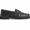 Sperry Top-Sider Men's Authentic Original™ Penny Double Sole Croc Embossed Loafer Black -Sperry Top-Sider STS25453 000