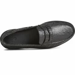 Sperry Top-Sider Men's Authentic Original™ Penny Double Sole Croc Embossed Loafer Black -Sperry Top-Sider STS25453 TOP