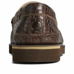 Sperry Top-Sider Men's Authentic Original™ Penny Double Sole Croc Embossed Loafer Brown -Sperry Top-Sider STS25454 90